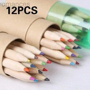 Pencils 12 pieces/box wooden writing colored pencils color sharpener childrens gift colored pencil set school student art supplies d240510