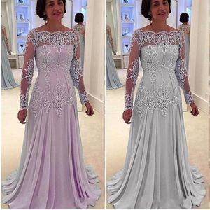 2021 maniche lunghe blu luminose a blu lunghe abiti da sposa madre di pace in chiffon appliques eleganti abiti madri per matrimoni 232c