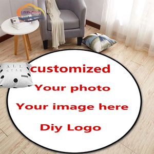 Personalizza il tappeto per marchio PO per le immagini fai-da-te personalizzate rotonda soggiorno camera da letto decorazione per casa non slip tappetino da pavimento 240510