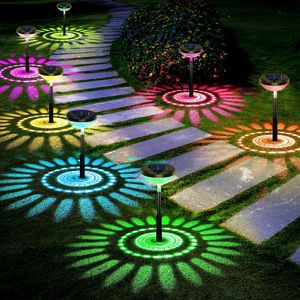 Bright Pathway 6 Pack, Color Changing+Warm White LED Outdoor, IP67 Waterproof Solar Path Lights, Solar Powered Garden Lights For Walkway Yard Backyard Lawn