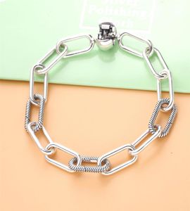 925 Стерлинговый серебряный стиль Me Cunky Link Chain Bracelet017944740