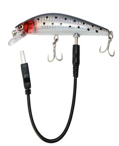 USB -laddningsbar LED -ryckning Fisk Lure Electric Bait Livselike Vibrate Fishing Lure Triple Reble Hook Electronic Fishing Baits5653843