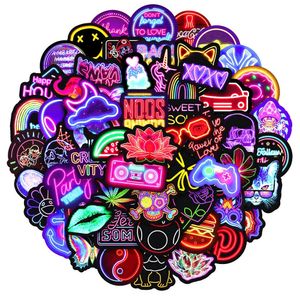 100PCS Neon Cool Cartoon Personality Graffiti Creative Stickers Refrigerator Computer Table Car Skateboard Waterproof Decoration 240510