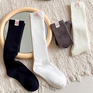 Women Socks Women's Stockings Korean Style Solid Color Casual Knee High For Autumn Fashion Street Lady Simple Long