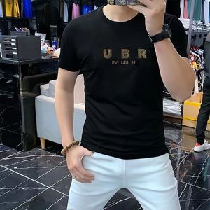 Letra da moda T-shirt Casual Summer Manga curta Camiseta masculina Tamanho europeu M-4xl