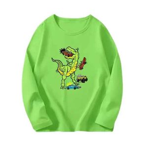 Tシャツの男の子恐竜Tシャツ秋の男の子長いTシャツ子供コットンTシャツファッションTyrannosaurus Rex Childrens Clothingl2405