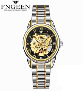 Relogio feminino Mulheres assiste a um vento automático Automático Pulseira Mecânica Tourbillon esqueleto Hodinky feminino Orologia meccanico y1581763