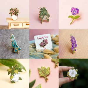 Brooches Pink Princess Philodendron Hoya Splash Plant Enamel Pins Houseplant Badges Eucalyptus Gifts For Flowers Lover