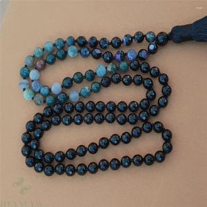 Tartgın 8mm Agate 108 Boncuklar Tassel Düğümlü Kolye El Yapımı Bilek Fantezi Maneviyat Klasik Bileklik Bilek Bankası Lucky