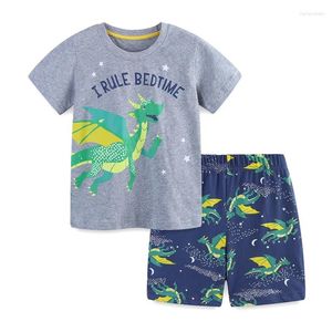 Kleidungssets Springen Messgeräte 2-7T Baby für Sommer Dragon Print Boys Mädchen Outfits Baumwolltiere Anwendung Verkauf Anzüge
