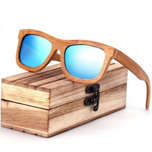 Деревянные ретро -поляризованные солнцезащитные очки ручной бамбуко