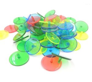 Bütün 50pcs Şeffaf Plastik Golf Topu İşaret İşaretleri Çeşitli Renk Çapı 24mm Golf Ball Maker Base Accessories9537965