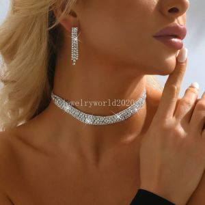 Orecchini da collana per girocollo da sposa Set di gioielli ad artiglio clavicola clavicolato collane Clavicola