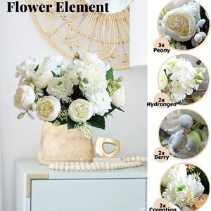 Kwiaty dekoracyjne 1PC sztuczna jedwabna róża wazon wazon łuk Wedding Bridal Bouquet Christmas Garland Festival Dekoracja