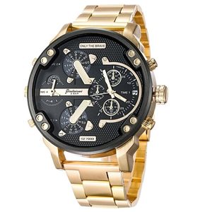 Men's Big Large Dial Watch New Fashion Individual Clock Steel Belt 7333 Quartz Watch Sports Business Hour T200113 231U