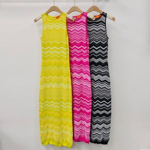 Women's dress elastic wave stripe slim fit long dress