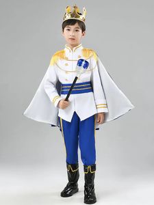 Ruolo per bambini di Halloween da sette pezzi che gioca al costume re fantasia europea costume regalo di regalo di Natale 240510