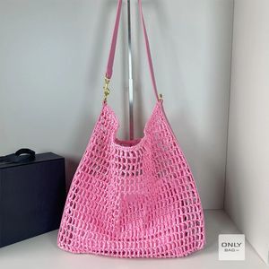 BASSO DESIGNER SECCHIO Summer Woven Straw Beach Tote 2024 Borse per la spesa ricamata in erba Grande Maxi Holiday Frizione morbida Portafoglio Specchio di qualità