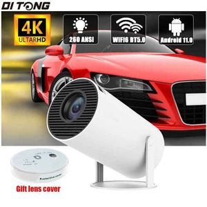 Projektörler Ditong 4K Projektör 1080p Mini LED Taşınabilir WiFi Full HD Android 1280 * 720p Film Hy300 Pro J240509 için ev sineması projektörü