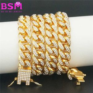 Designer Hip Hop Domineering 12,5 mm Full Set Diamond Large Gold Chain Cuban Chain Necklace Gold Chain Special Direct Sale 535f