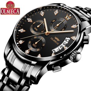 Olmeca Multifunctional Acciaio Acciaio Mens Watch Business Waterproof non meccanico