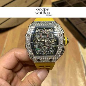 Luksusowy zegarek data Business Speisure Mens Automatyczne mechaniczne chronograf Full Sky Star Diamond Inkrustowany trend Atmosfera