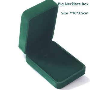 Torebki biżuterii KQDANCE Wysokiej jakości zielone okrągłe narożne aksamitne pudełko na wisiorki naszyjniki opakowania pudełka hurtowe