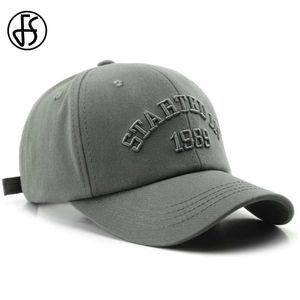 Ballkappen fs Marke 3D -Buchstaben Vintage Baseballkappen für Männer grau grüne koreanische Frauen Cap Snapback Hip Hop Streetwear Trucker Hut Knochen 2024 Y240507