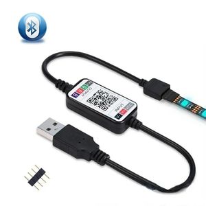 Yeni Mini Kablosuz 5-24V Akıllı Telefon Kontrolü RGB LED Şerit Işık Denetleyicisi USB Kablosu Bluetooth Hotels için LED Denetleyici Bars Bluetooth RGB Işık Denetleyicisi