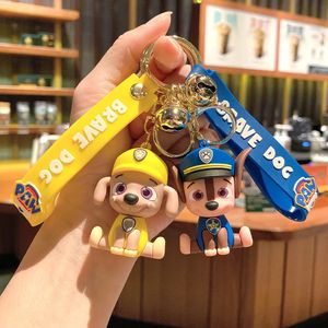 Animated Cute Puppy Woof Paw Team Keychain Couple Bag Car Gift Wholesale patrol doll 240418