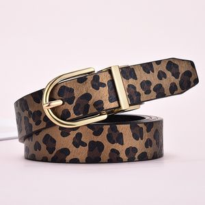 Wholesale-Leopard Belt Double-sided Rotating Needle Buckle Ladies Belt Two-color Universal Youth Student Belt In Europe and America 225m