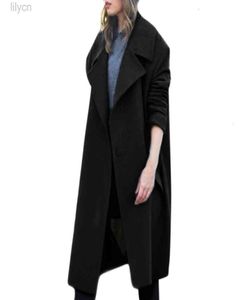 Design della moda di alta qualità femminile inverno con lana in lana abbottonata di trincea sciolta più over coat outwear Women4997884