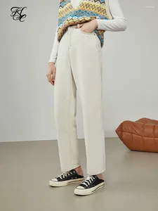 Jeans femminile pantaloni da gamba dritta bianca da donna spessa cotone jean 2024 inverno ad alta vita pantaloni retrò neri donne