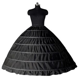 Vit svart bollklänning 6 hoops petticoat bröllopslip crinoline brud underskjol slip 6 hoop kjol crinoline för quinceanera klänning cpa2 233j