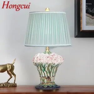Lâmpadas de mesa Hongcui Lâmpada de cerâmica moderna LED LED MODA FLOR FLORESTA DE FLOR LUZ para decoração Estudo do quarto da sala de estar em casa