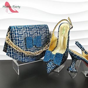 Vestido tênis est 2024 verão lazer e bolsa africanos em cor azul azul com cristal de brilho para casamento