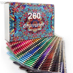 Pencils Brutfuner 260 Colorful Professional Wood Colored Pencil Set with Sketching Oil Celestial Stone De Cor for School Painting Art Supplies d240510