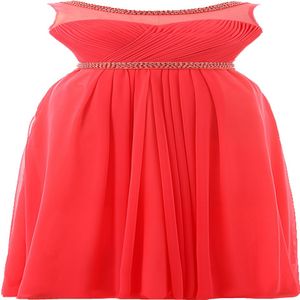 Red Blue Ball A-Line Suknia okrągła szyi szyfonowe sukienki wieczorowe Modna perła długa druhna sukienki balowe HY1304 217o