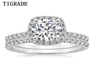 125CT 925 Sterling Silver Bridal Rings Set Cubic Zirconia Halo CZ Engagements Wedding Bands for Women Lober 2112174039341