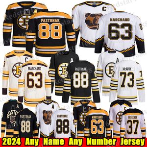 #88 David Pastrnak Boston Hockey Jersey #63 Brad Marchand Patrice Bergeron Charlie McAvoy Jake DeBrusk Shattenkirk Jeremy Swayman Linus Ullmark Bruins Jerseys