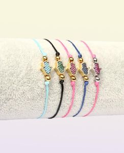 Новый дизайн браслетов ручной работы женщин 2019 Новые веревки Cz Bears Bracelets Jewelry Accessory Accessory Evly Eye Lucky Hamsa Bracelet8448357