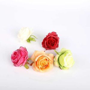 Decorative Flowers Wreaths 10 Pieces 6cm Artificial Flowers Silk Roses Head Home Decoration Bridal Accessories Clearance Wedding Decorative Flowers Wall