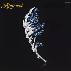 Броши ajojewel rattive brooch 2024 Purple/Blue Crystal стразы Хриньи бамбука