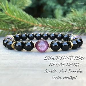 Strand Empath Protection Stone Pär med armband Emotionell balansering Stress Relief Jul Holiday Present For Men Women