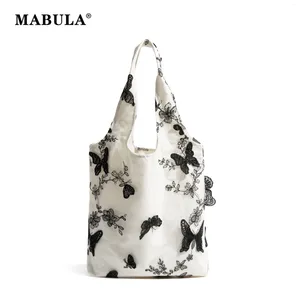 Caminhão Mabula Brand Bordado Bolsa de ombro Girl Butterfly estilo chinesa Tote de algodão bolsa de compras designer de tela requintada