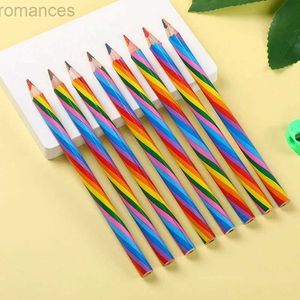 Ołówki 1/10 sztuki/paczki Rainbow Colorred Ołówek Zestaw DIY School Supplies 4 mieszane kolorowe ołówki używane do malowania graffiti dla dzieci D240510