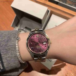 2024皇后ドーワーガーxi排他的時計ume purple with diamond large dial women