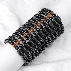 FILHO DE PIREÇÃO 12 Constelaamento Brends Strands Jóias Jóias Zodíaco Cura de 8mm Mon Lucky Mens Natural Stone Casal For Women Bes Dhgarden Dhnrw