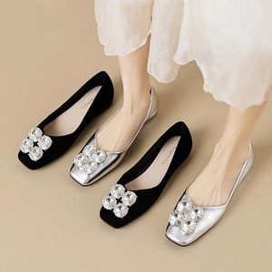 Casual Shoes Women Sparkly Rhinestone Daily Pending Flats Female Fashion Silver Holographic Lady Elegant Party Slip On Flat