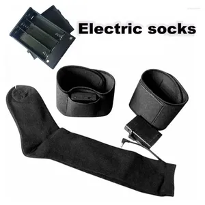 Мужские носки тепловой хлопок нагревают аккумуляторной ящиком и ремнями мужчин, женщины теплее